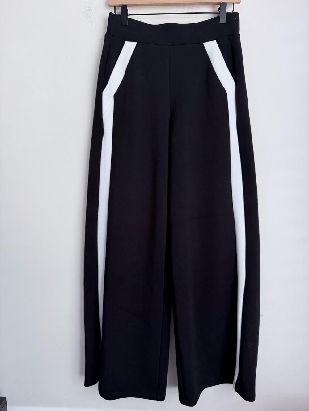 SPANX The Perfect Pant Wide Leg Color Block Pants Medium
